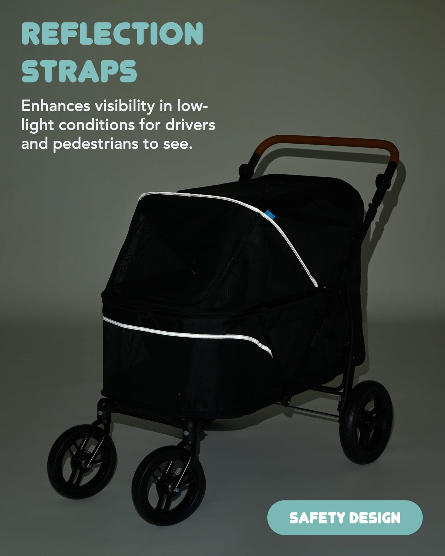 Zoosky Pet Stroller for Large Dogs, Up to 110 lbs, All-Terrain Design, Adjustable Handle, Waterproof Fabric