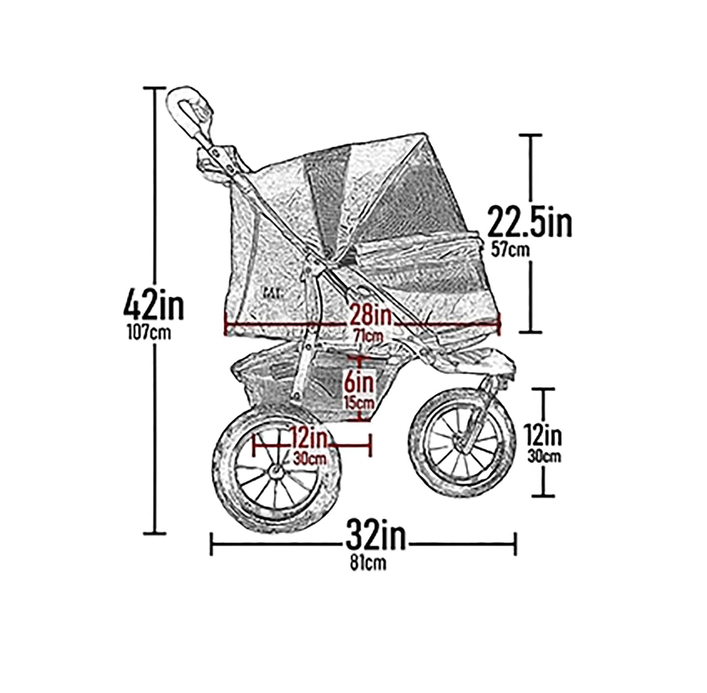 Pet Gear No-Zip NV Pet Stroller, Zipperless Entry, One-Hand Fold, Gel-Filled Tires, Plush Pad & Weather Cover, Spotted
