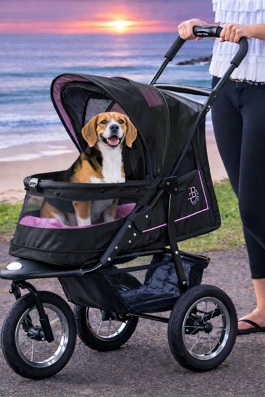 Pet Gear No-Zip NV Pet Stroller, Zipperless Entry, One-Hand Fold, Gel-Filled Tires, Plush Pad & Cover, Orchid