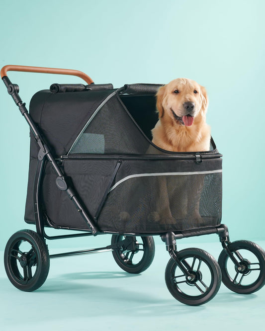 Zoosky Pet Stroller for Large Dogs, Up to 110 lbs, All-Terrain Design, Adjustable Handle, Waterproof Fabric